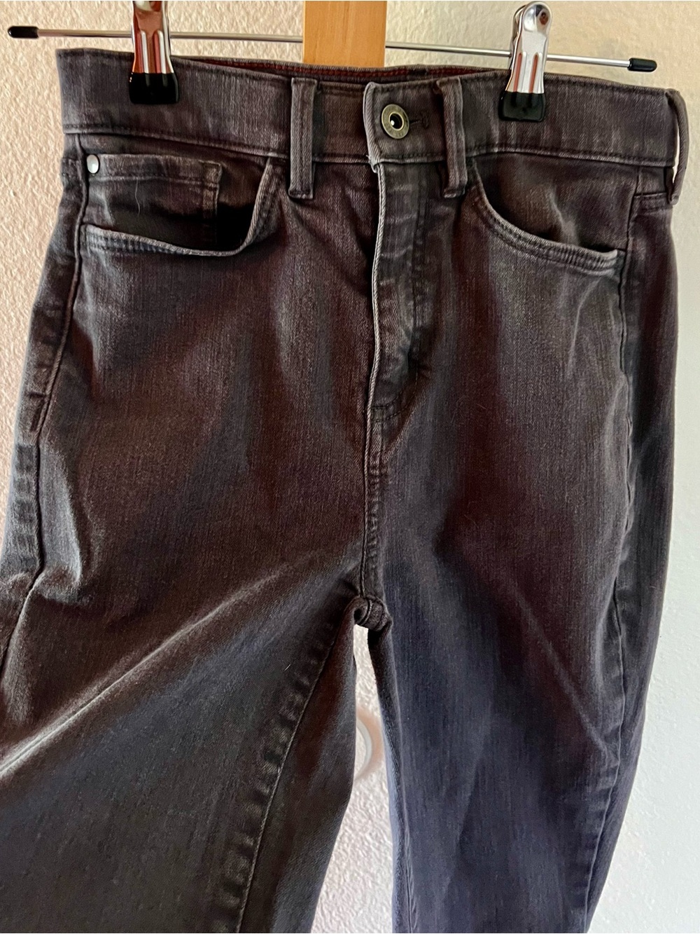 Eddie Bauer Women’s Dark Gray High-Rise Slim Straight Jeans